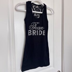 Bridesmaid David's Bridal Black Lace Tank Top Bachelorette Shirt Small